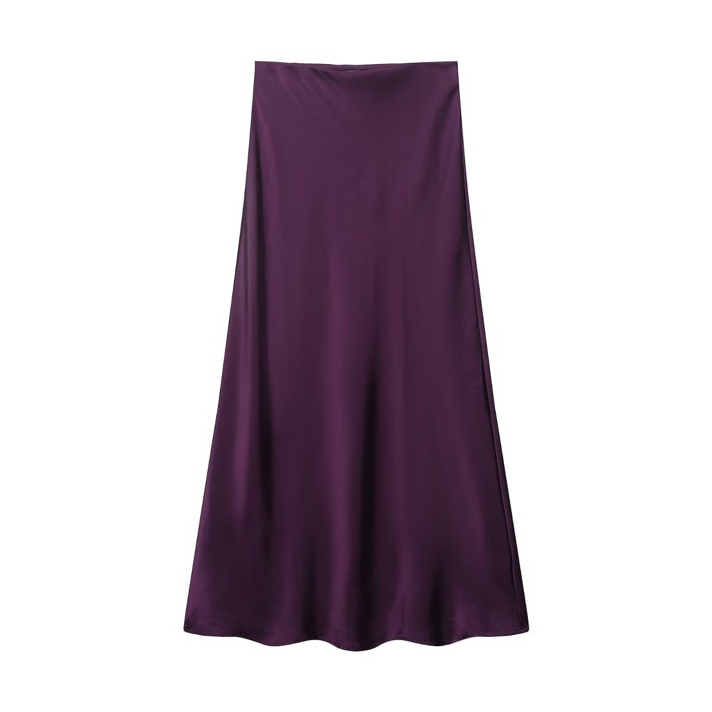 Womens Multicolor Satin-Feel High-Waisted Skirt