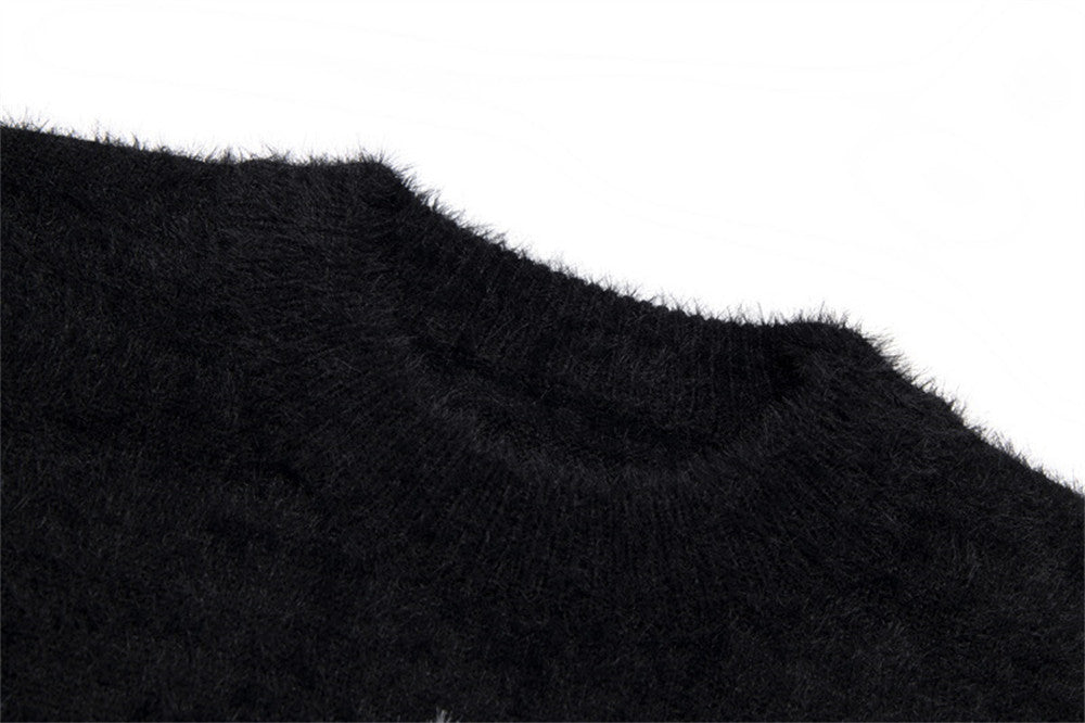 Men's Loose High Street Spider Jacquard Pullover Sweater
