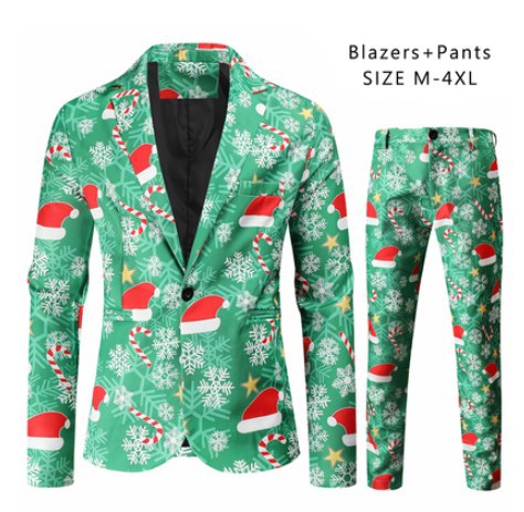 Men's Leisure Suit 3D Santa Claus Printing