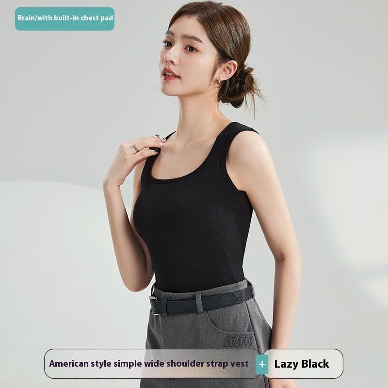 Sunderwear-free Vest Breast Holding Waist Cotton Feeling Antibacterial Breathable Outer Wear Underwear