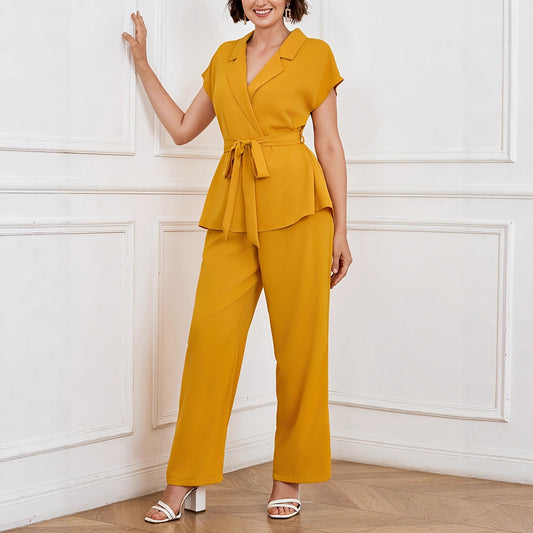 Women's Fashionable Elegant And Graceful Solid-Color Blazer Suit With Batwing Sleeves