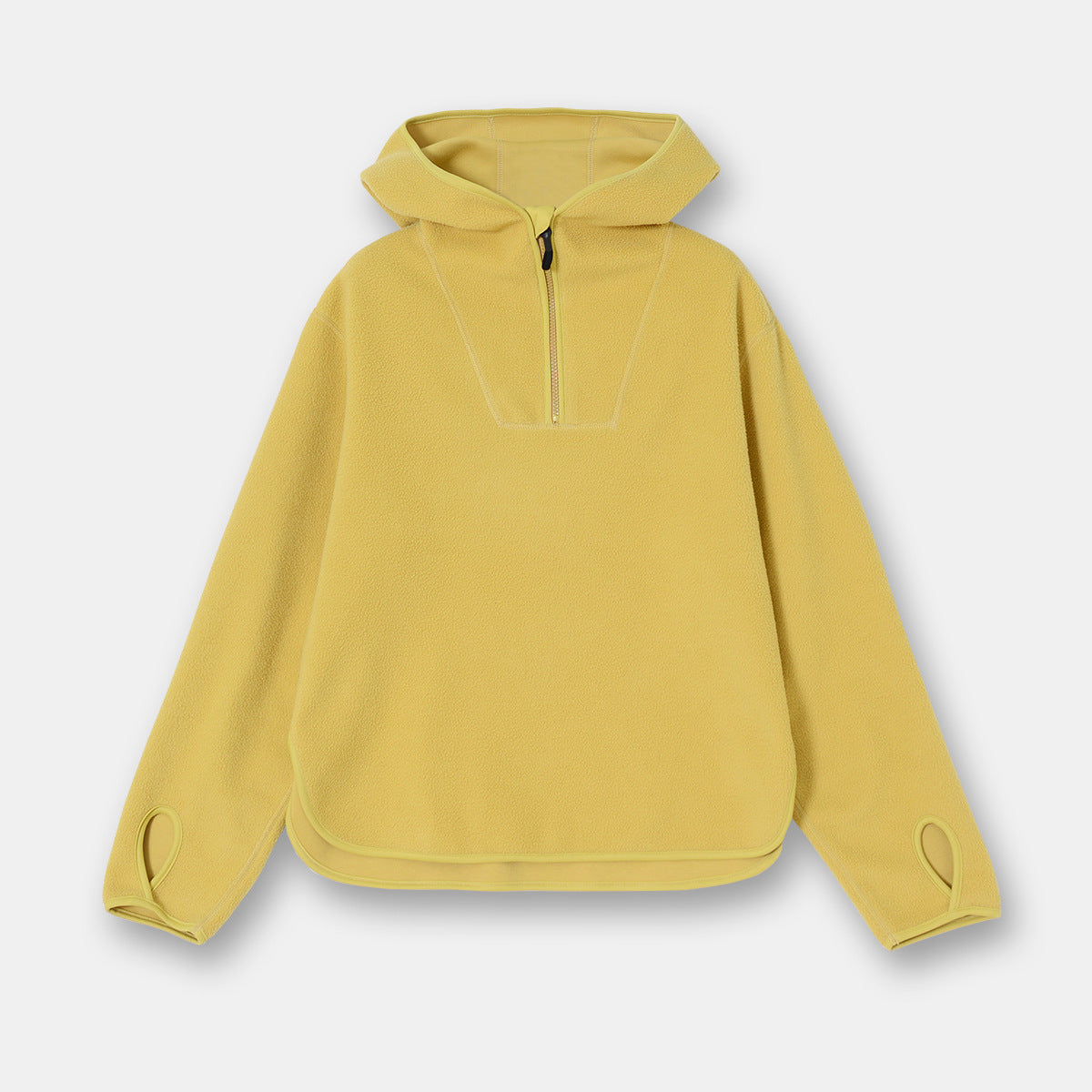 Tynd Hættetrøje Løs Langærmet Sportsfleece