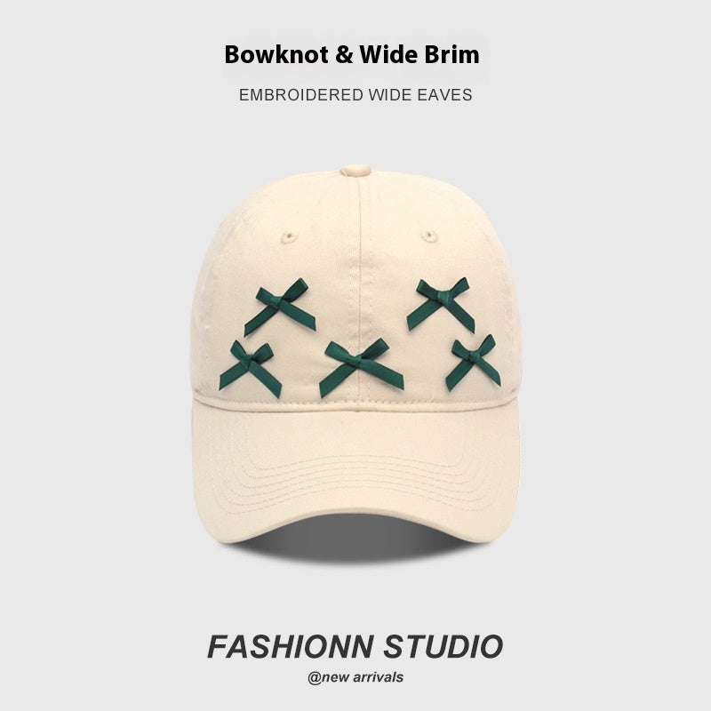 Bow Baseball Cap Female Sweet And Cute