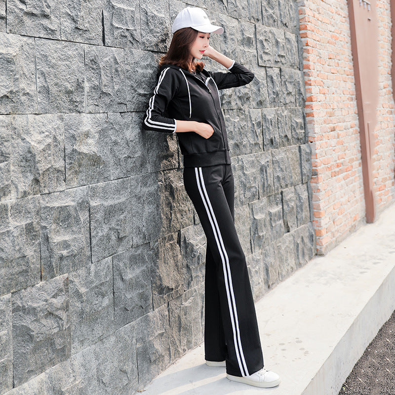 Sports And Leisure Wide-leg Pants Sweater Two-piece Set