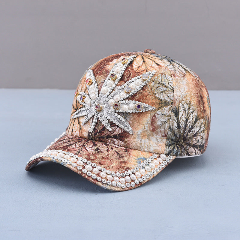 Outdoor Colorful Handmade Pearl Baseball Hat