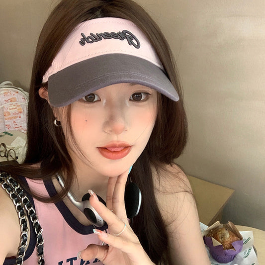 Women's Letter Color Matching UV-proof Sun Hat