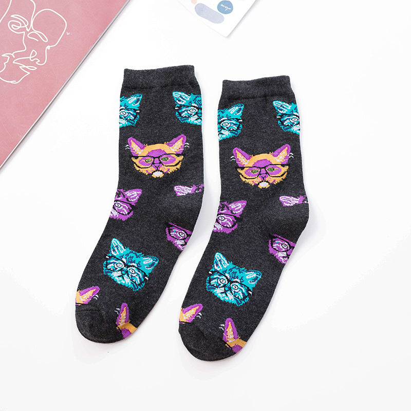 Women's Characteristic Animal Pattern Mid Tube Sports Stockings