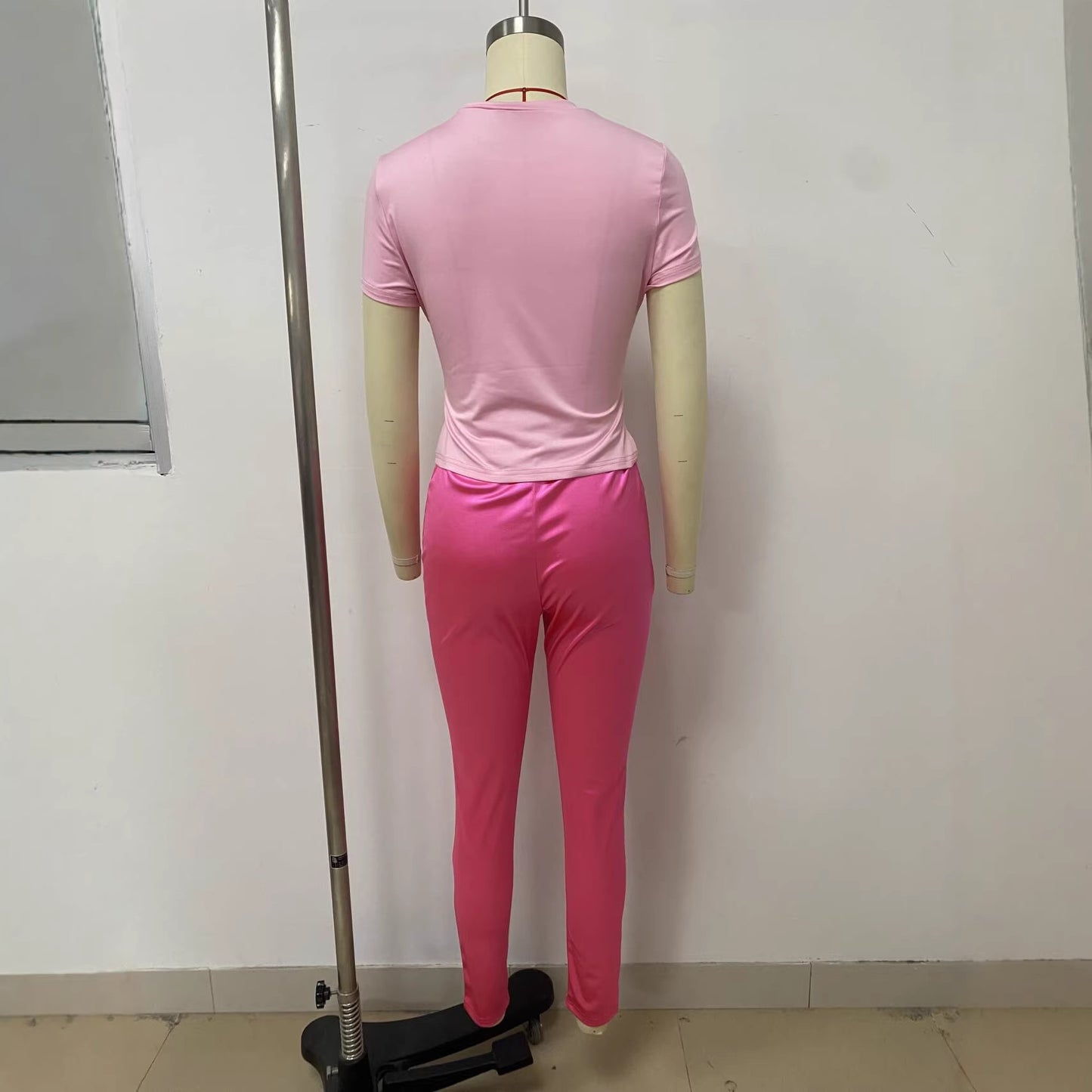 Casual Sports Yoga Satin Pants Set