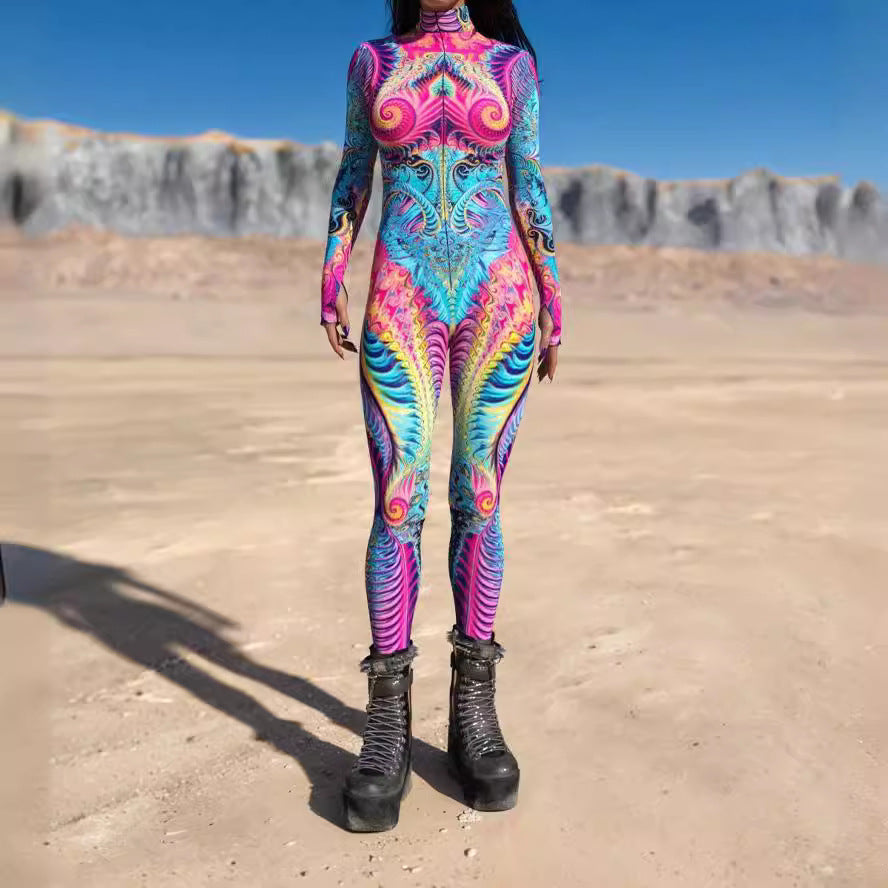 Tights 3D Digital Printing One-piece Play Costume