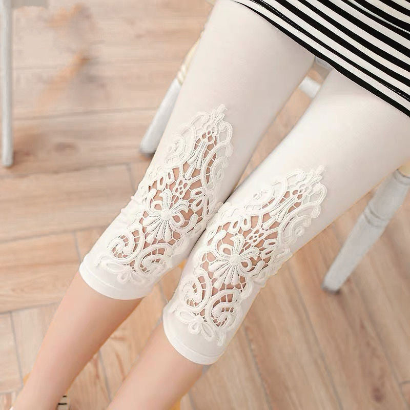 Women's Stretch Slim Fit Slim Hollow Lace Leggings