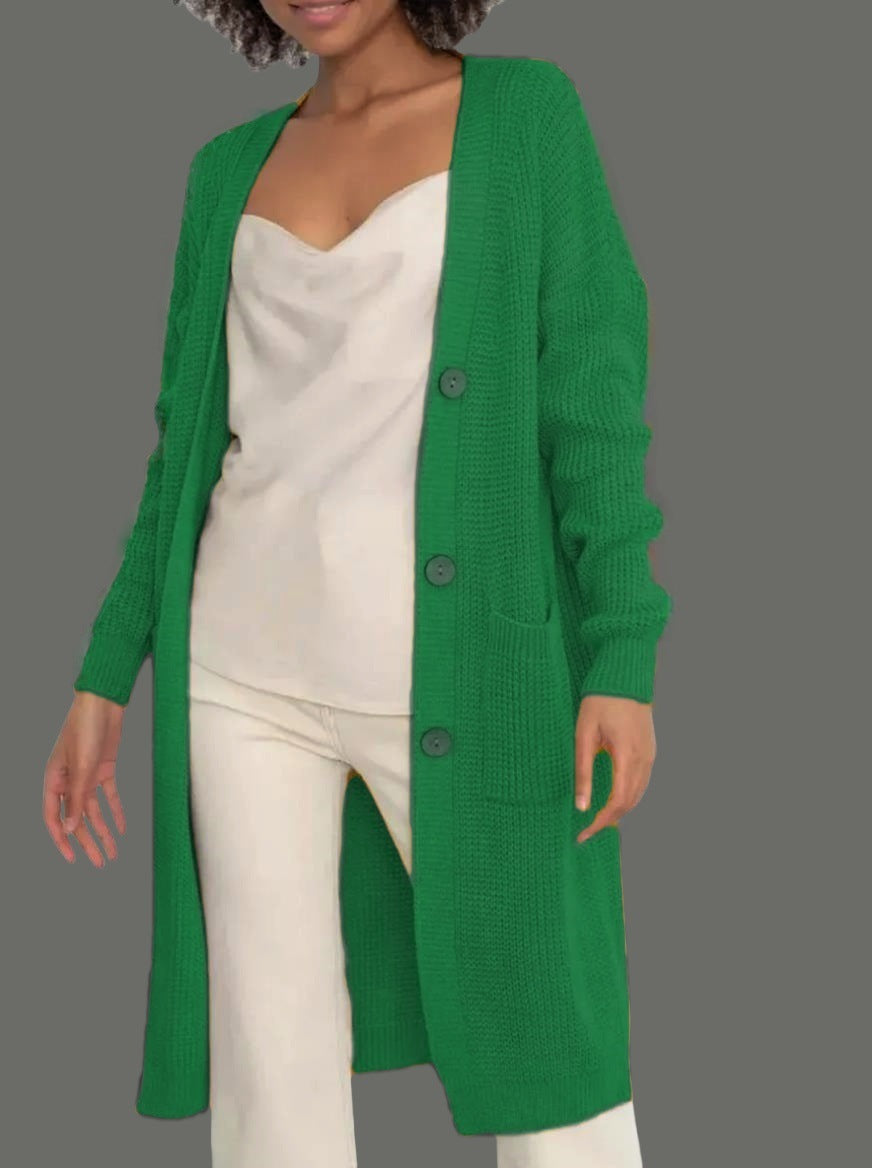 Loose And Versatile Long Sleeved Knitted Cardigan Jacket