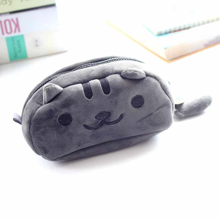 Plush Cat Large Capacity Student Pencil Case