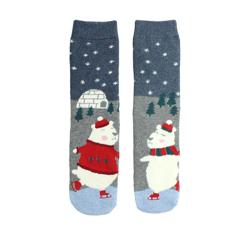 Cartoon Straight Terry Women's Socks Thickened And Warm