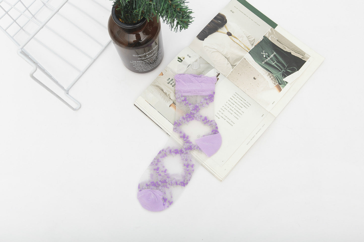 Korean Thin Glass Stockings Transparent Crystal Stockings