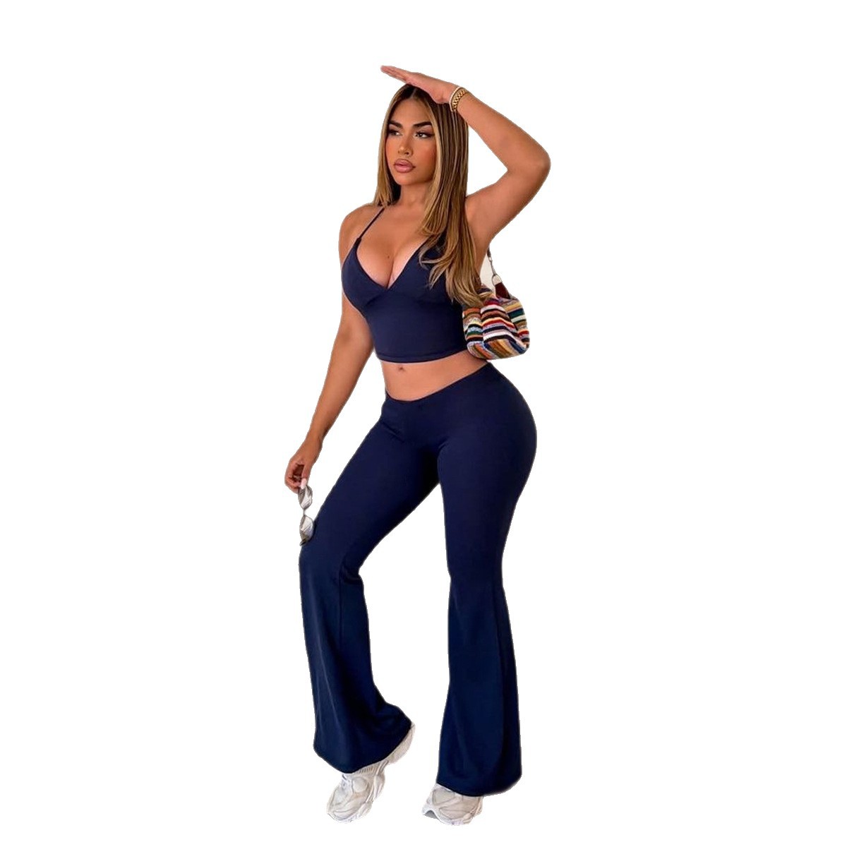 Hot-selling Sexy Figure-hugging Crop-top And Backless Set