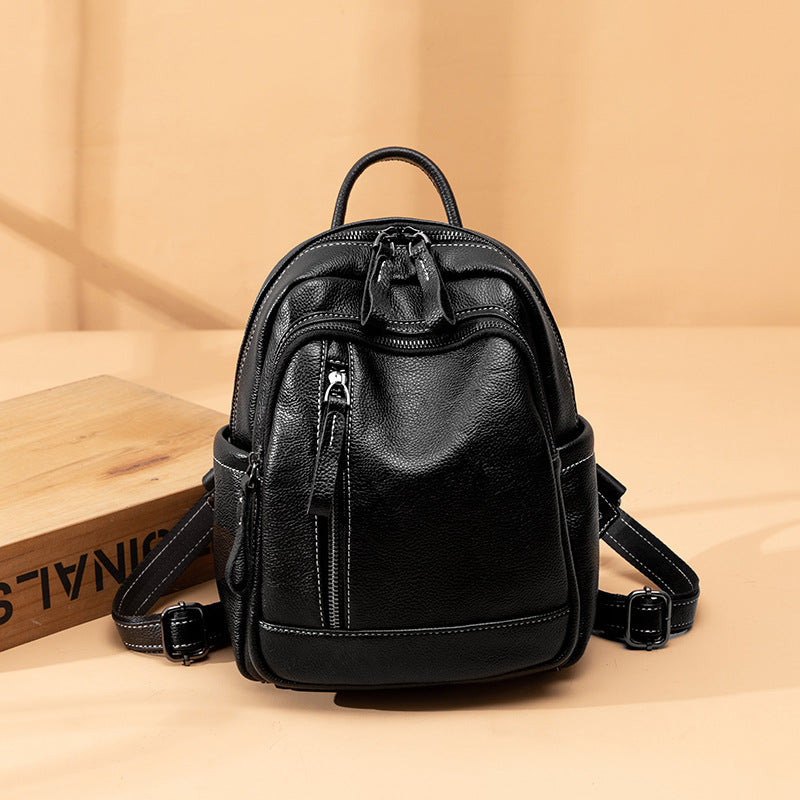 Women's Fashion All Match Black Personality Backpack