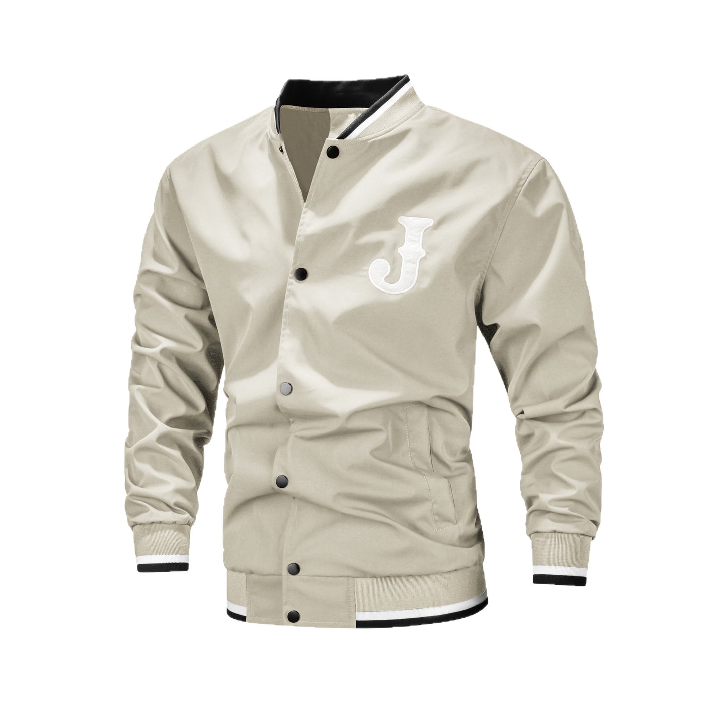 Mens Sporty Casual Embroidered Letter Jacket
