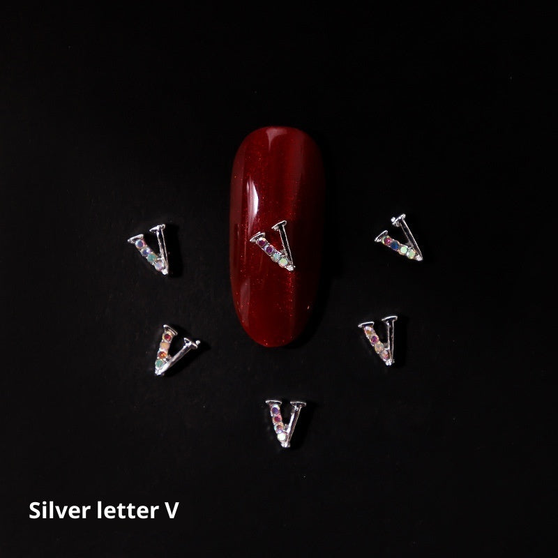 Nail Crystal LZ Personality 26 Letters Alloy Ornament