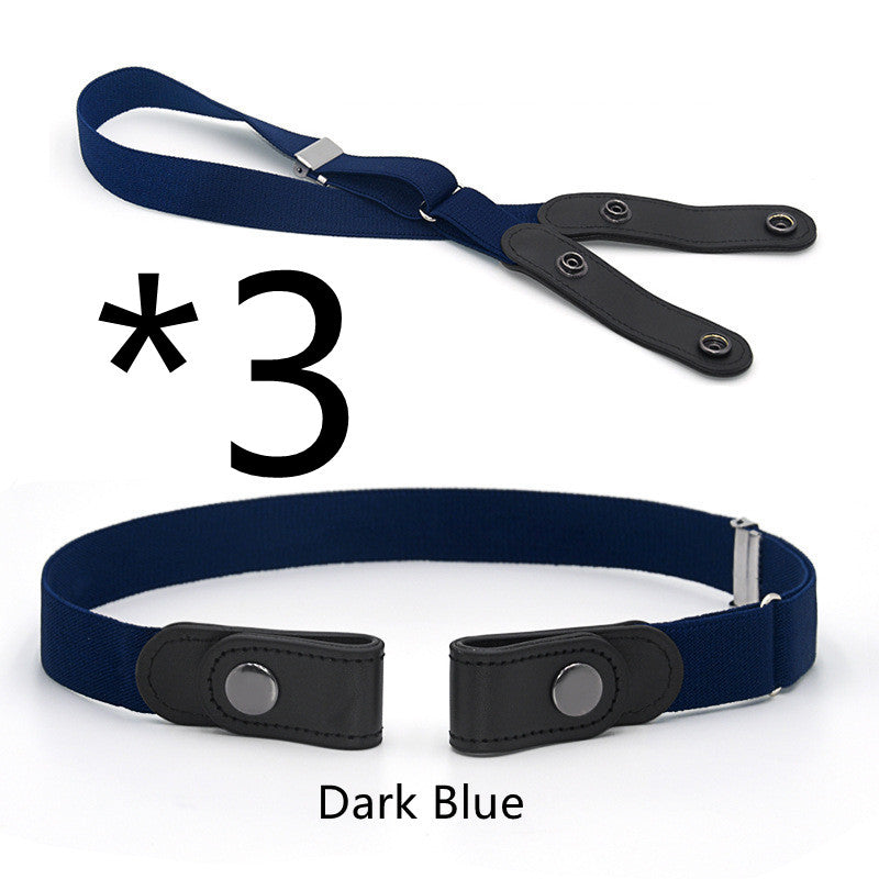 Jeans Belt Seamless Elastic Without Buckle All-match Lazy Belt