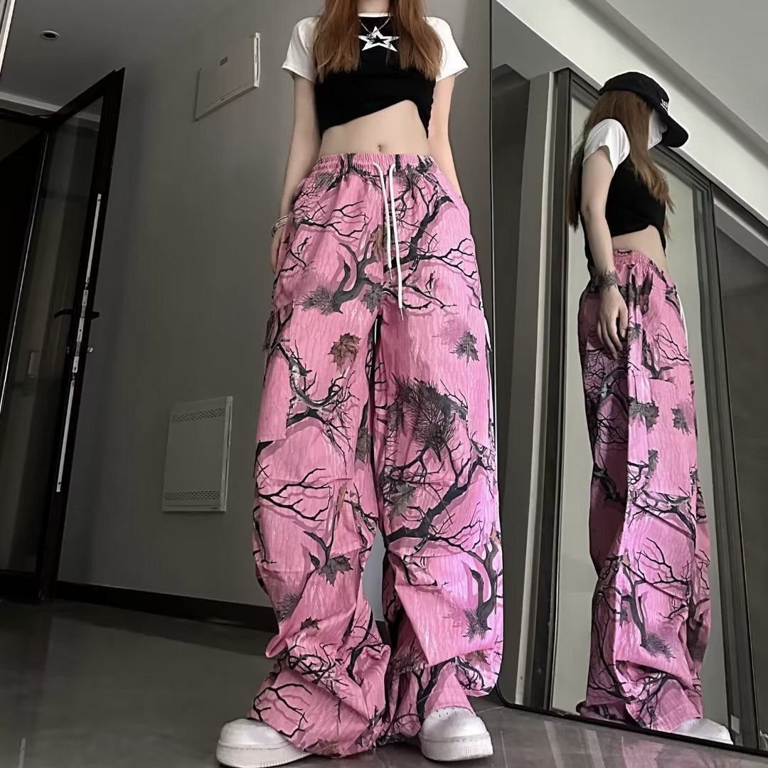 Dopamine Wear American Retro Branch Graffiti Casual Pants