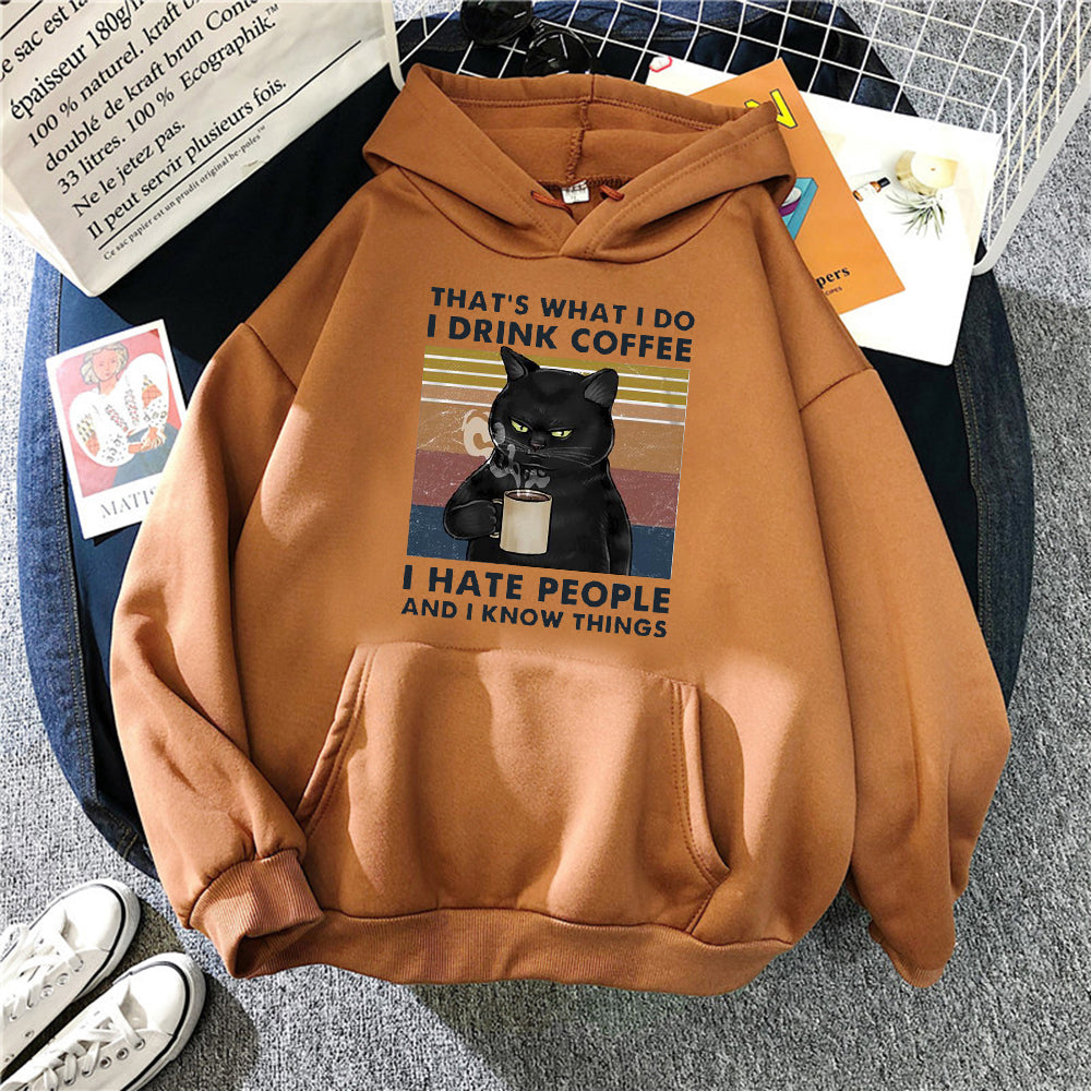 Women's Creative Versatile Printed Cat Hoodie