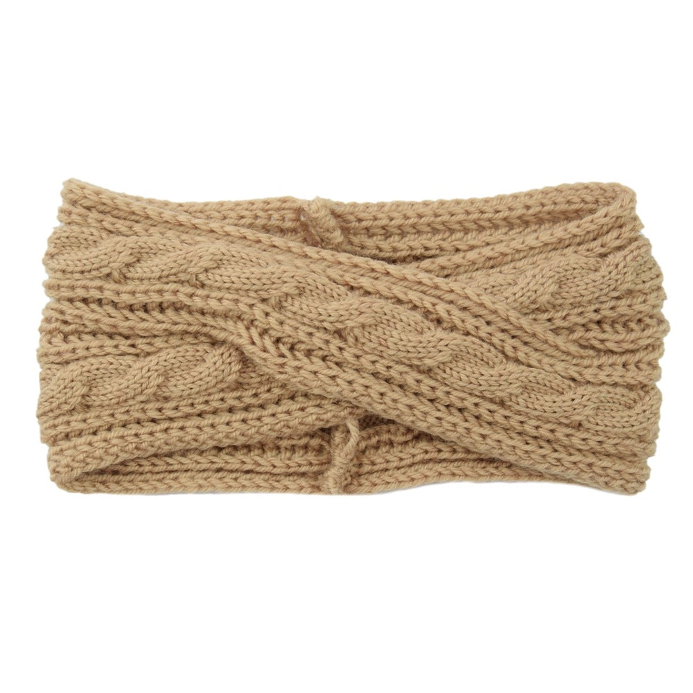European And American Knitting Twist Cross Wool Hair Band