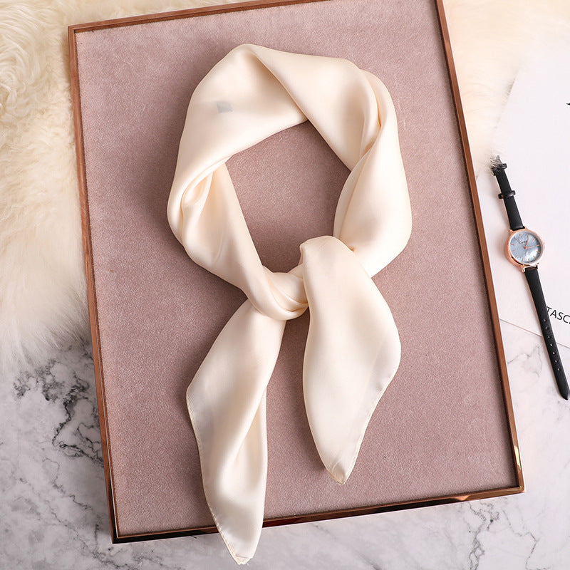 Women's Decorative Spring And Autumn All-match Solid Color Thin Silk Scarf