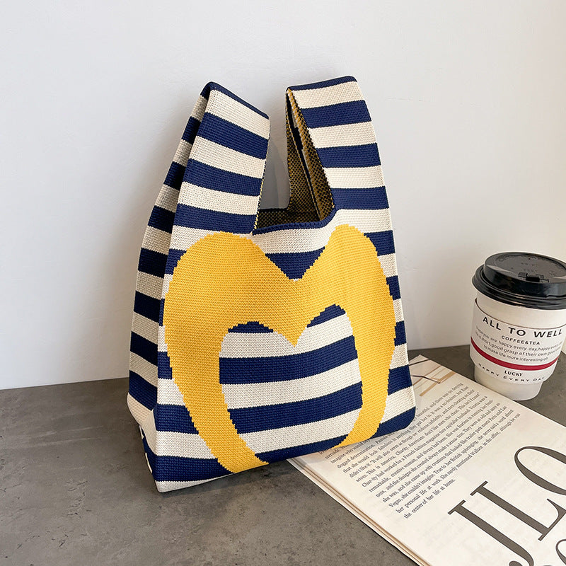 Cute Cartoon Wool Kitty Knitted Bag Women's Off-street Handbag