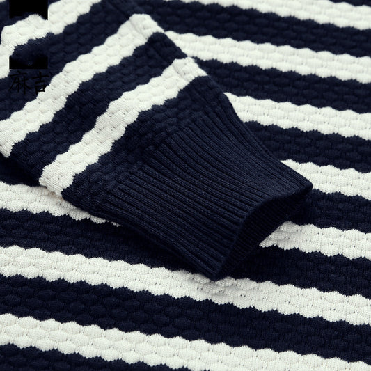 Striped Sweater Crew Neck Korean Style Student