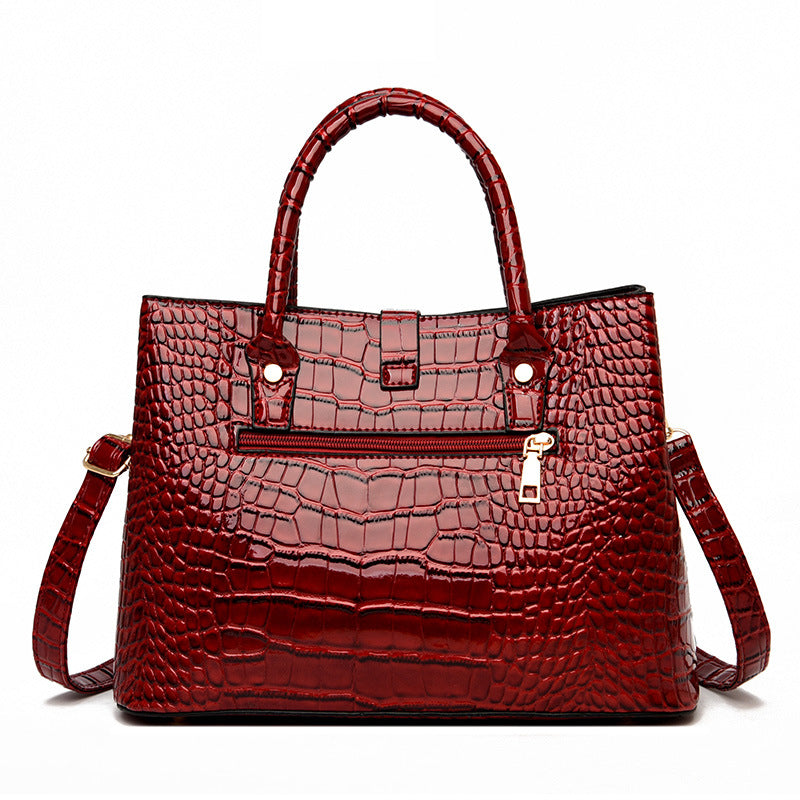 Women's Fashion Large Capacity Crocodile Buckle Baby Diaper Bag
