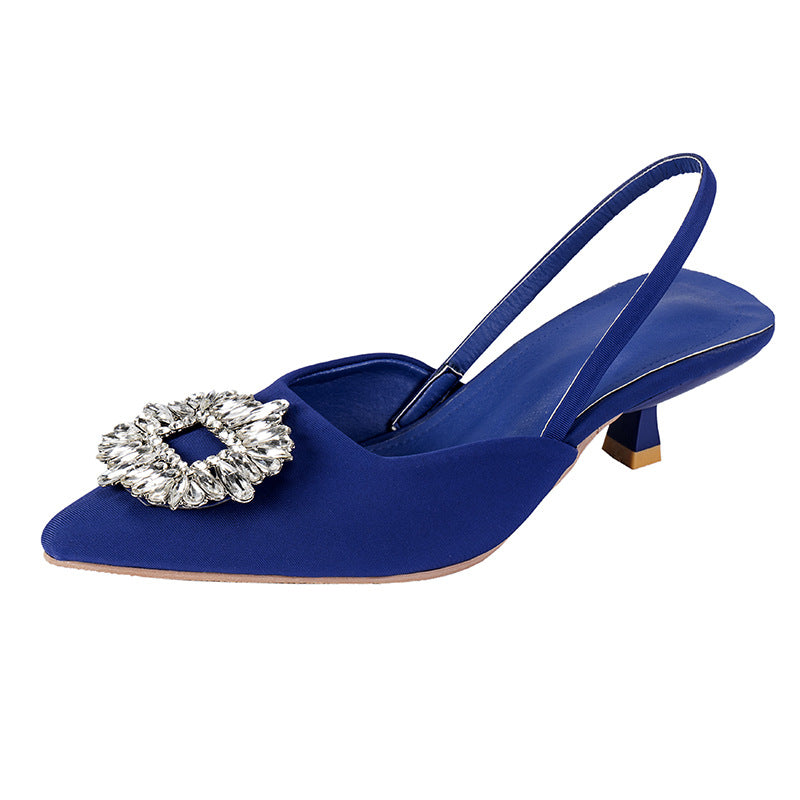 Pointed Stiletto Mid-heel Shoes Back Empty Toe Sandals