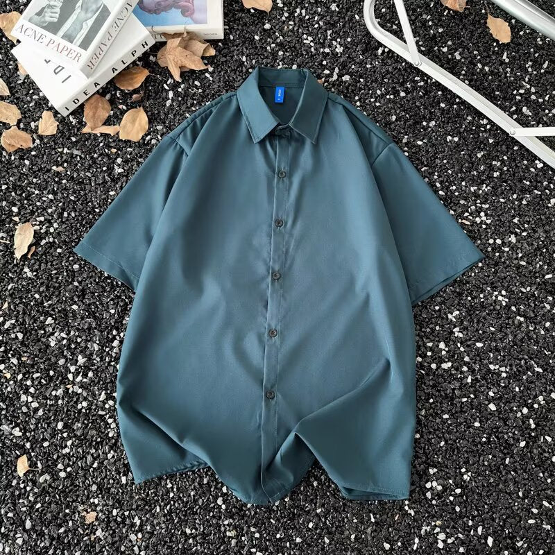 Summer Thin Section Traceless Half-sleeve Shirt Men's Korean Style