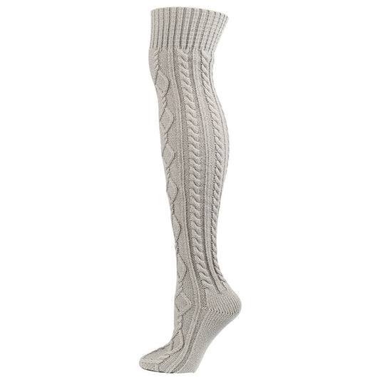 Warm Solid Color Knitted Jacquard Stockings