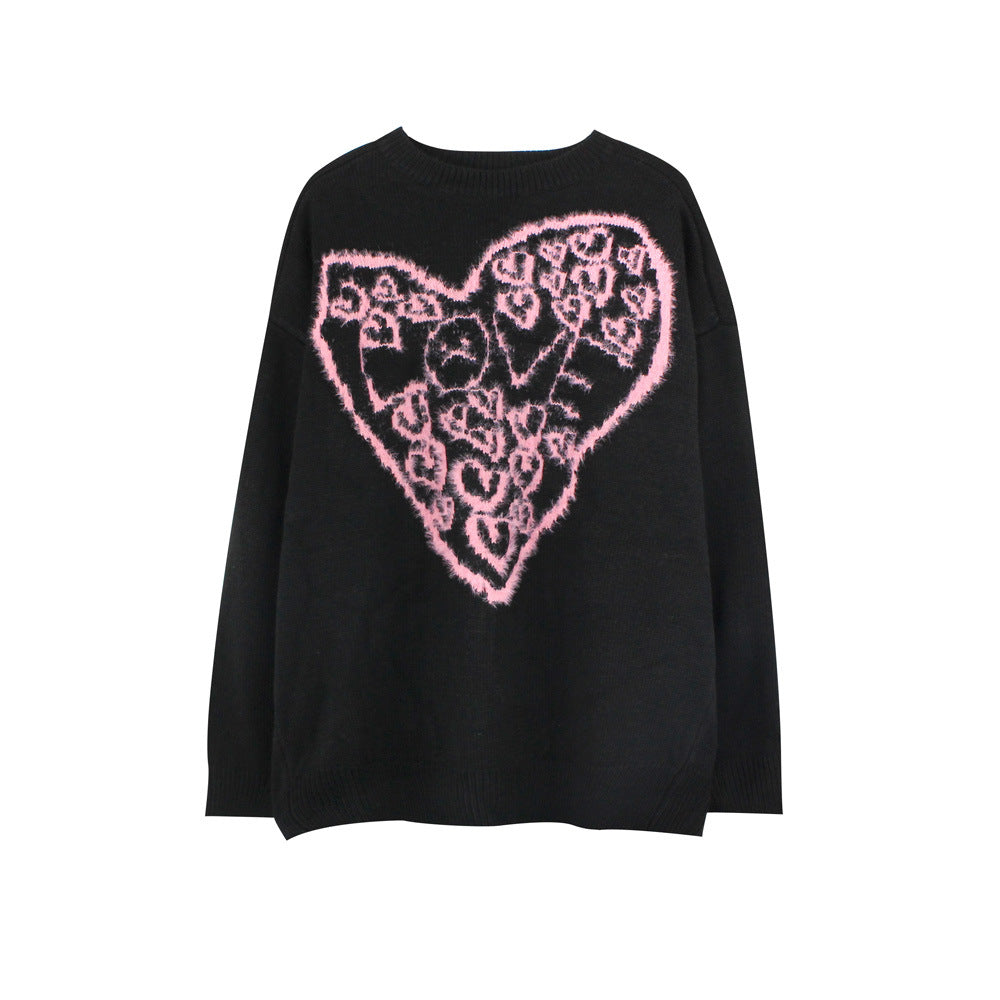 Hip-hop Trend Loose Round Neck Sweater Pullover