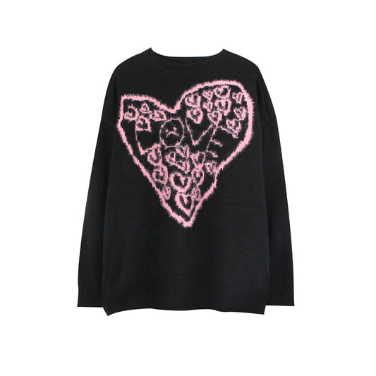 Hip-hop Trend Loose Round Neck Sweater Pullover