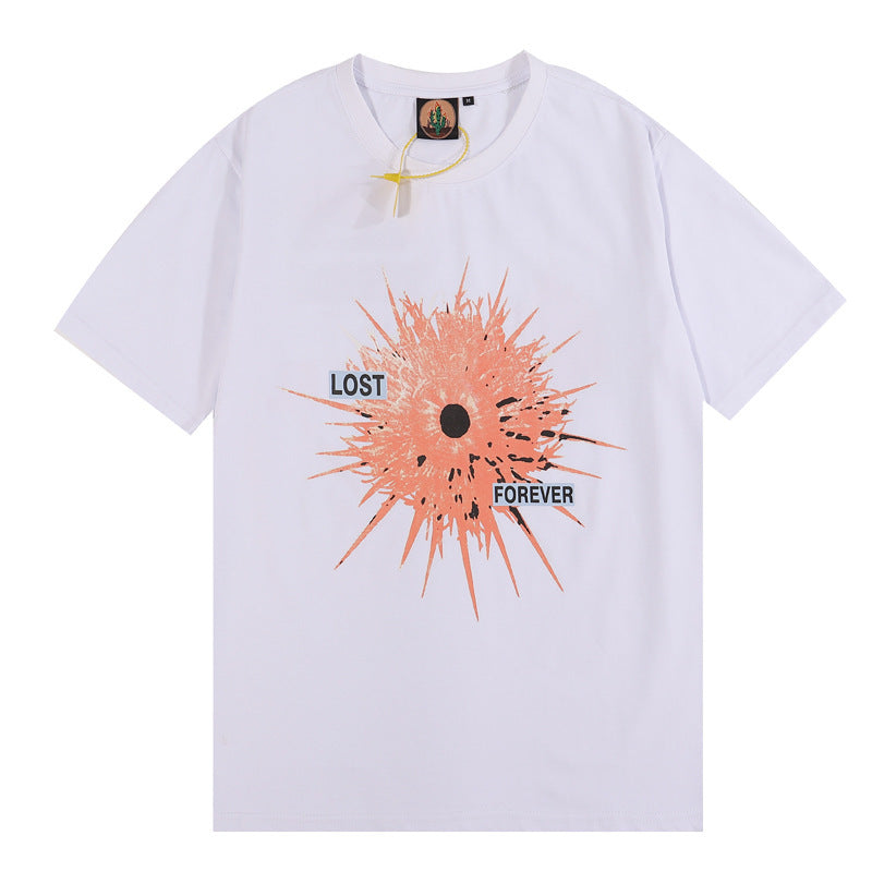 Summer New Short-sleeved Shirt Letter Cotton Short-sleeved