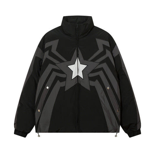 Personalized Five-pointed Star Color Contrast Patchwork Jacket For Men
