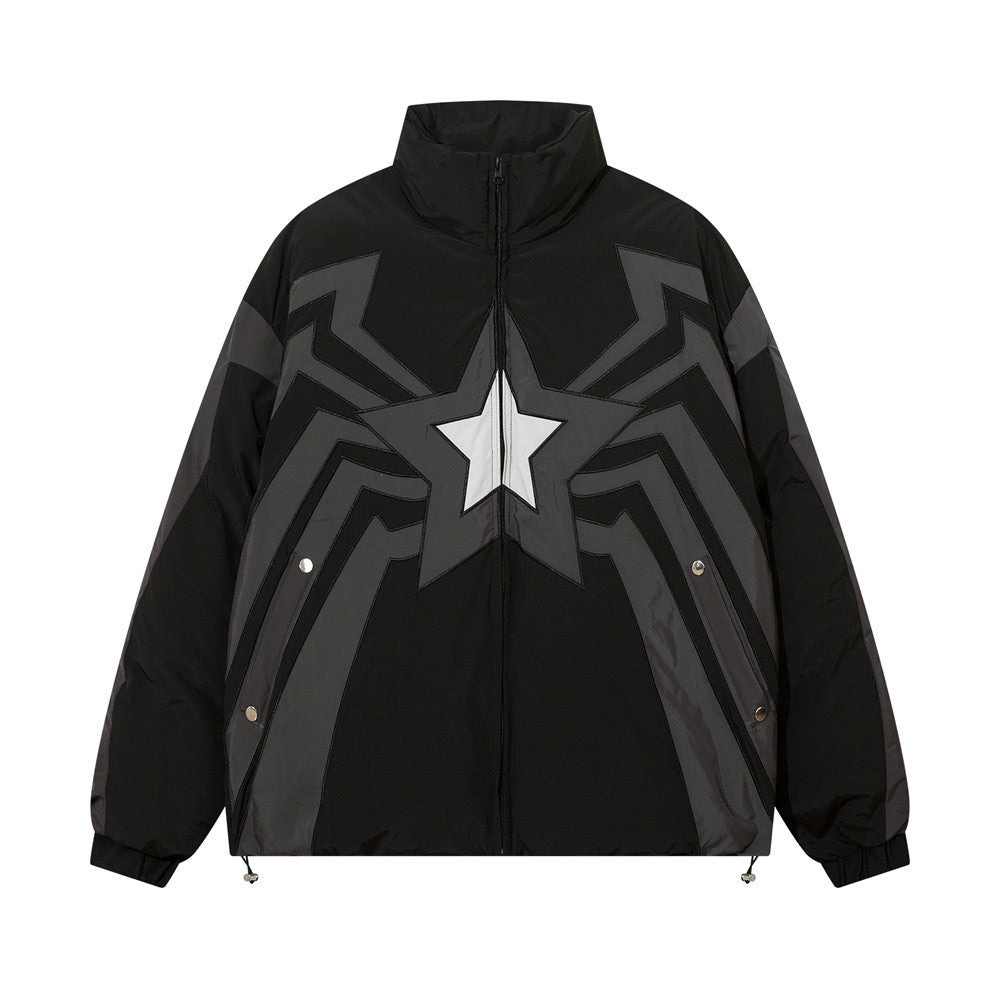 Personalized Five-pointed Star Color Contrast Patchwork Jacket For Men