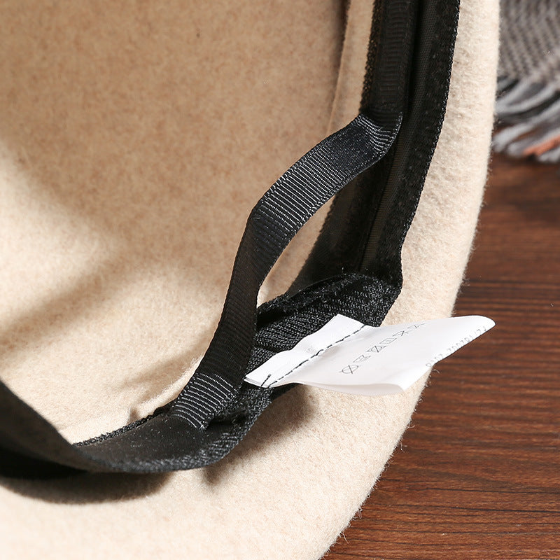 Pure Wool Felt Hat Elegant Shaped Bow British Felt Cap