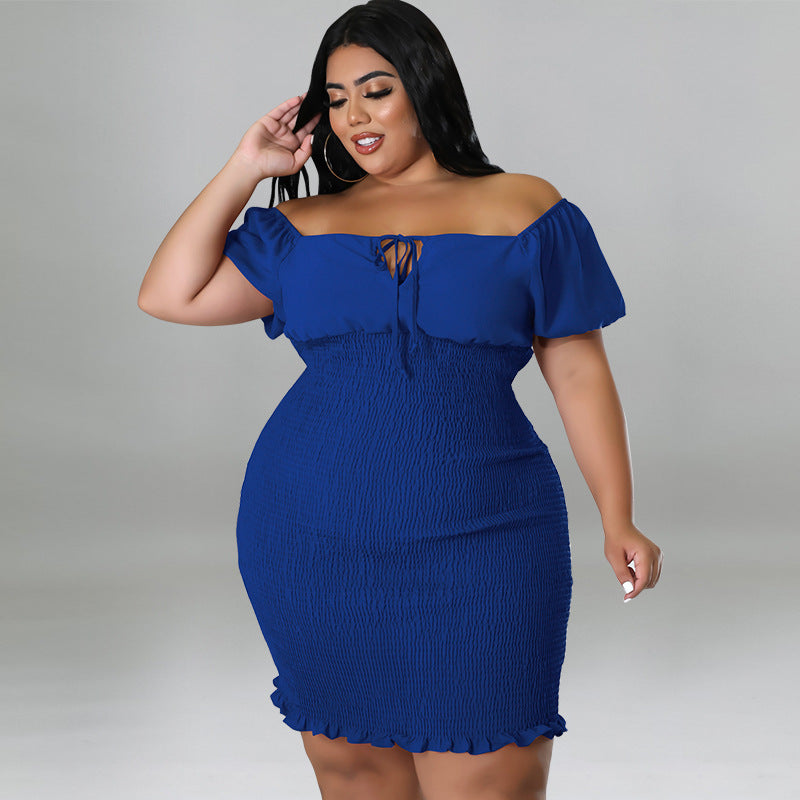 Womens New Summer Off-the-Shoulder Bodycon Dress