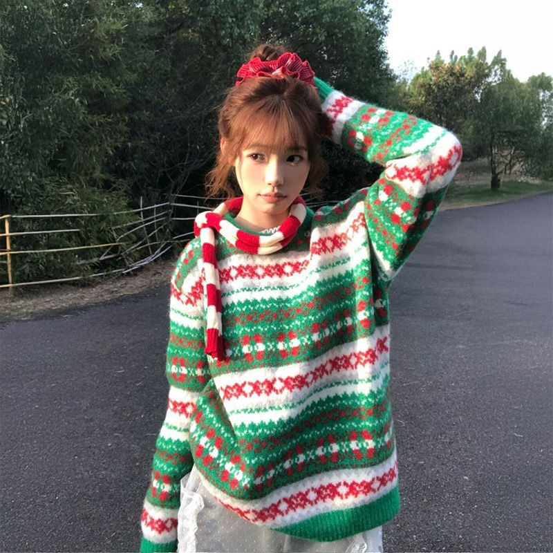 Vintage Fairisland Jacquard Christmas Sweater