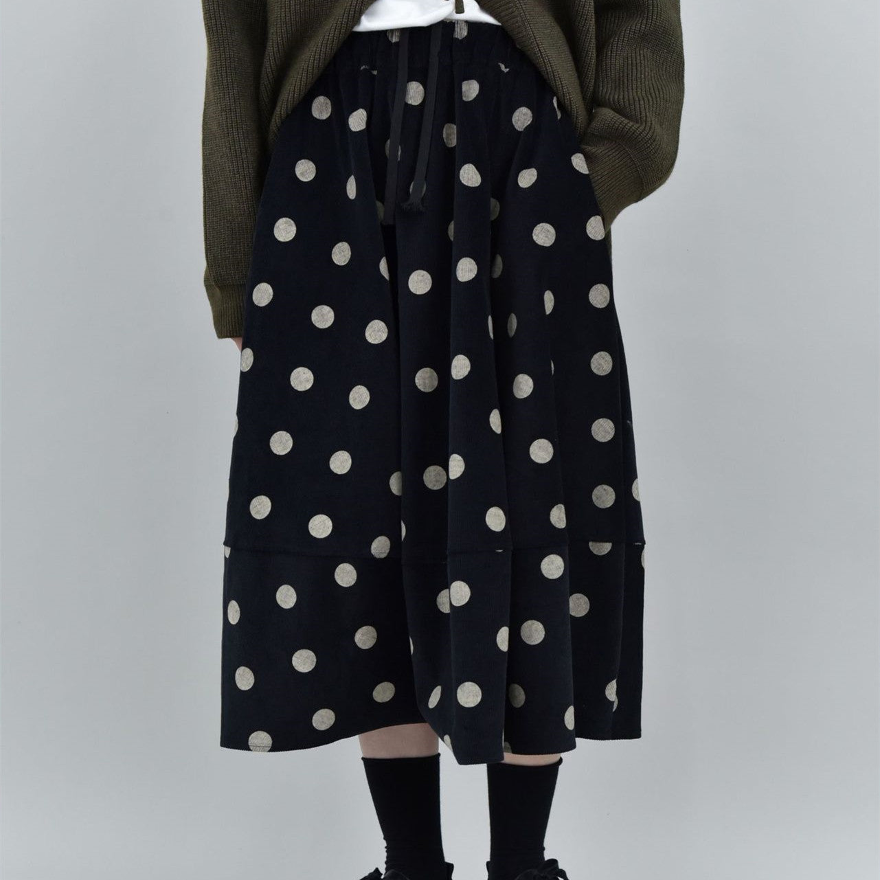 Women's All-matching Corduroy Retro Dots Skirt