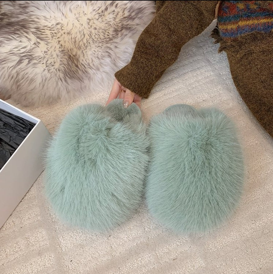 Large Size Solid Color Fluffy Soft Bottom Winter Baotou Home Warm Multi-color Cotton Slippers