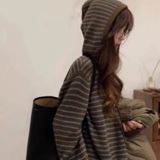 Loose Soft And Lazy Style Knitted Sweater Jacket For Women