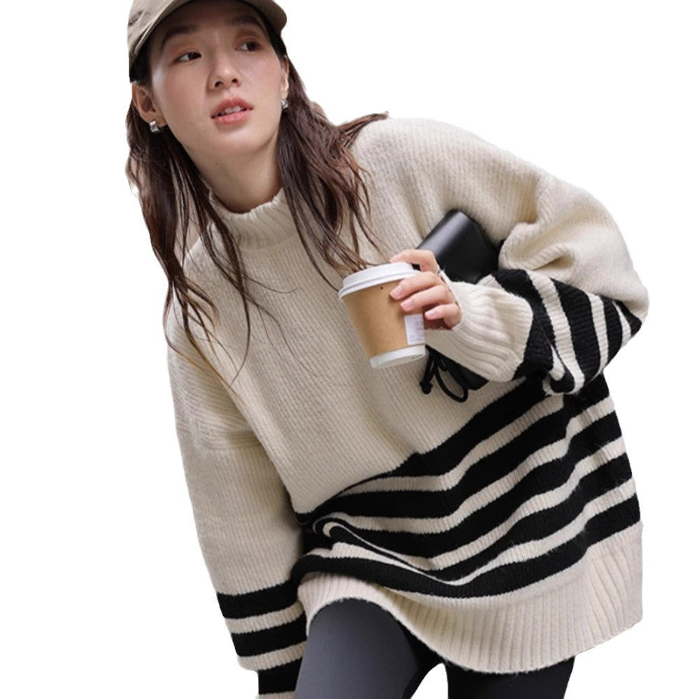 Winter New Stand Collar Pregnant Women Loose Mid-length Sweater