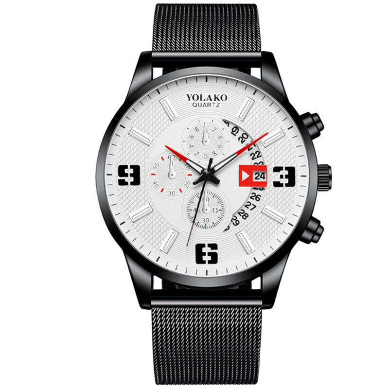 Fashion Three-eye Digital Men's Watch With Calendar