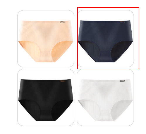 Womens High-Waisted Solid-Colored Breathable Comfortable Thong Underwear