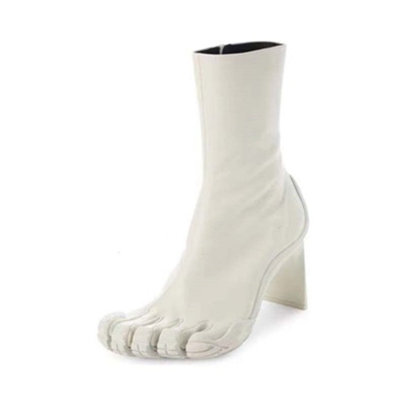Women's Fashion Simple Five-finger High Heel Stretch Boots