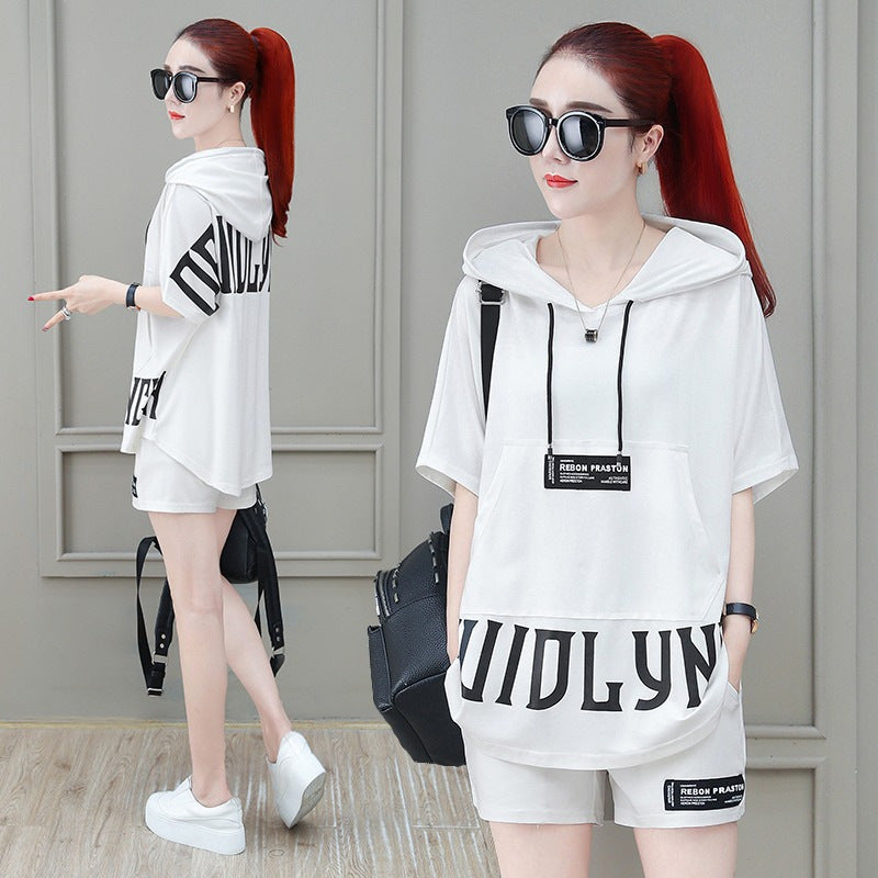 Summer Fashion Stylish Hoodie And Shorts Two-piece Set
