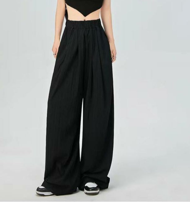 Summer High Waist Thin Man Drooping Lazy Narrow Version Of Wide Leg Pants Drooping